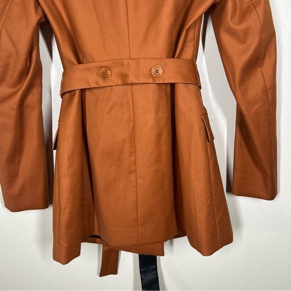 Altuzarra Olivisi Double Breasted Cottom Blend Jacket Belted Blazer Nutmeg - Picture 12 of 16